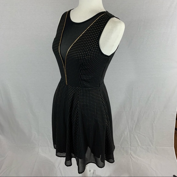 NWT | Express | Black Sleeveless Dress w/ Gold studs dress | Sz 0 - Picture 3 of 16
